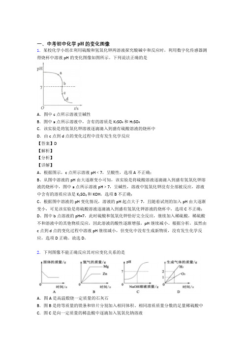 2020-2021备战中考化学二轮 pH的变化图像 专项培优 易错 难题及详细答案