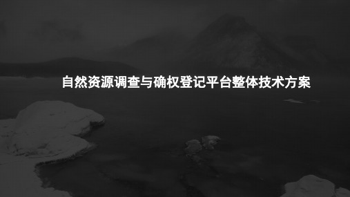 自然资源调查与确权登记平台整体技术方案