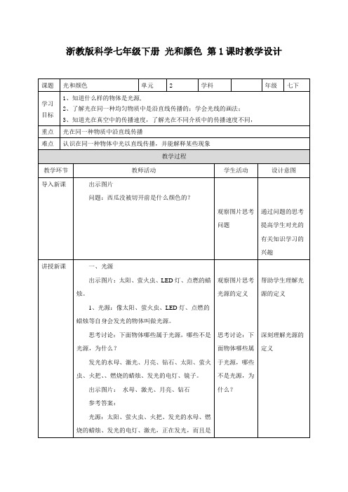 浙教2011版科学七年级下册《第2章 对环境的察觉 第4节 光和颜色》_2