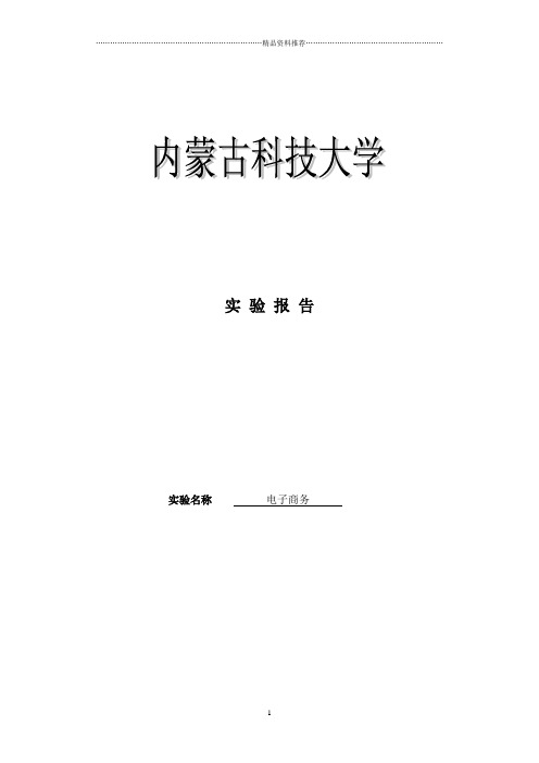 内蒙古科技大学 电子商务报告