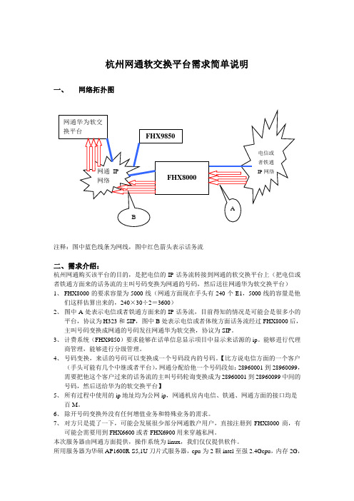 杭州网通软交换平台需求说明1