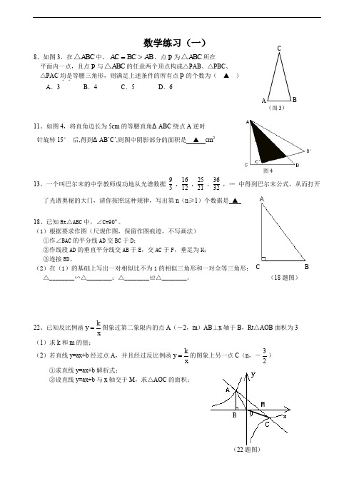 初二升初三暑假数学练习(1)及答案.doc