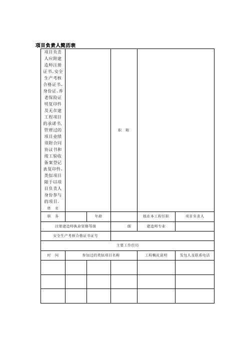 项目负责人简历表_2