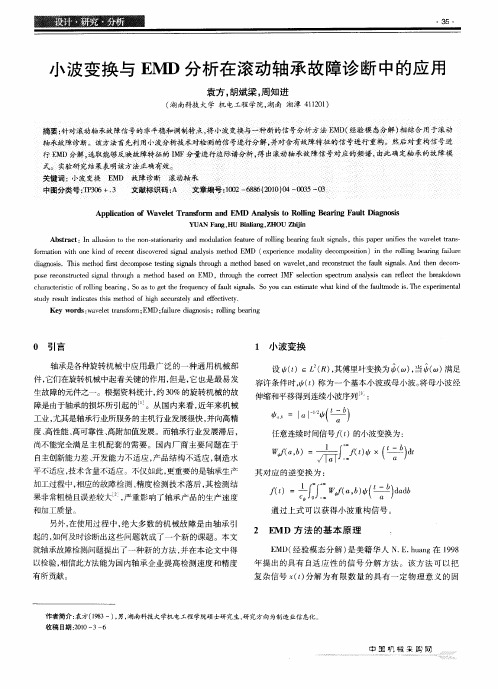 小波变换与EMD分析在滚动轴承故障诊断中的应用