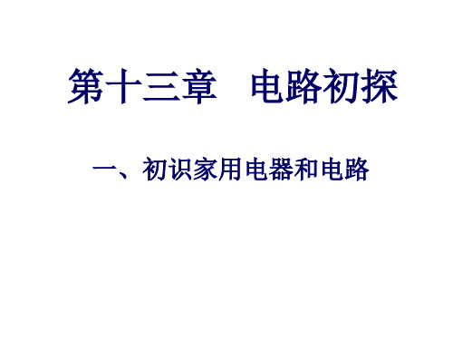 九年级物理上册 1 初识家用电器和电路课件苏科版