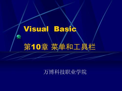 Visual Basic第10章菜单和工具栏