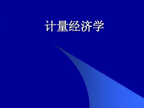 计量经济学第五章  经典单方程计量经济学模型