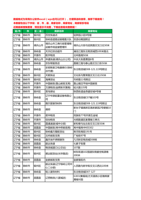 2020新版辽宁省铁岭市运输工商企业公司商家名录名单黄页联系电话号码地址大全821家