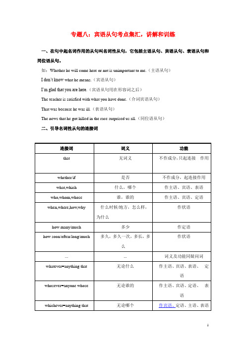 初高中英语衔接课程讲义：名词性从句