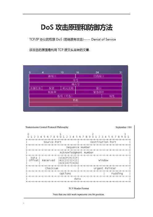 DoS攻击原理和防御方法