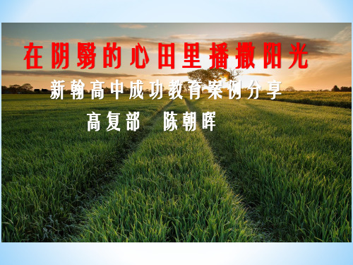 《在阴翳的心田里播撒阳光》高中成功教育案例分享