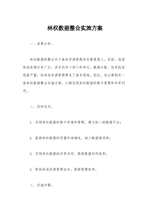 林权数据整合实施方案