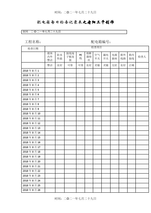 配电箱每日检查记录表