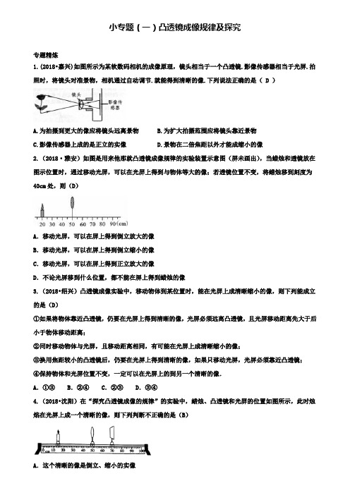 四川省成都市名校中考物理小专题(一)凸透镜成像规律及探究