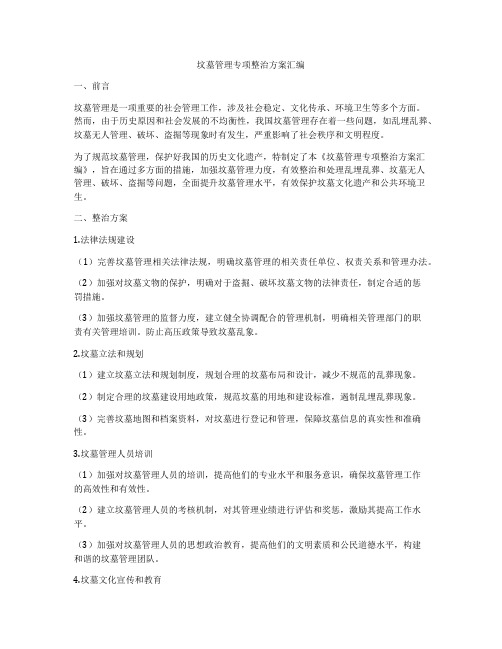 坟墓管理专项整治方案汇编