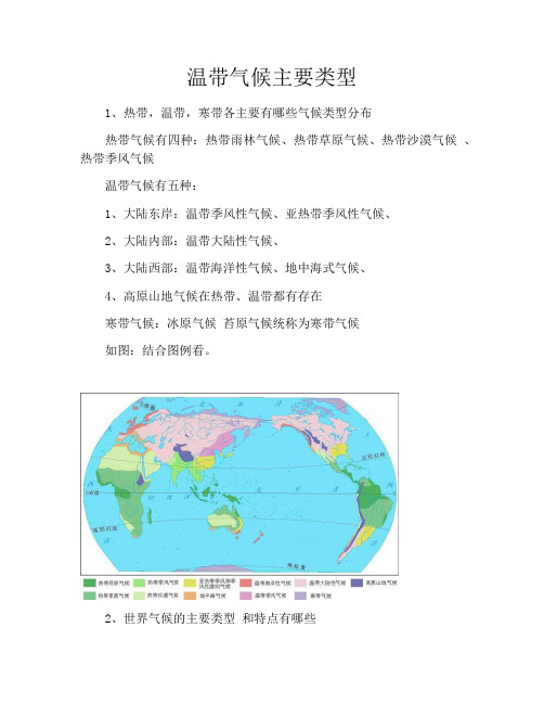 温带气候主要类型