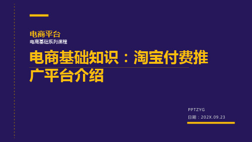 电商基础知识：淘宝付费推广平台介绍