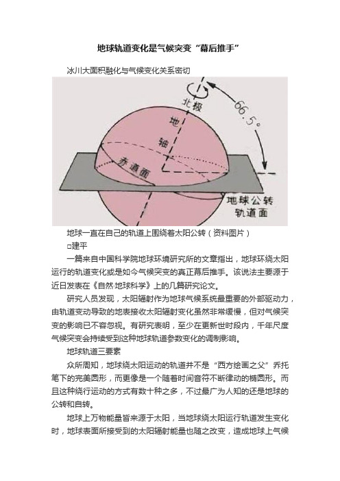 地球轨道变化是气候突变“幕后推手”