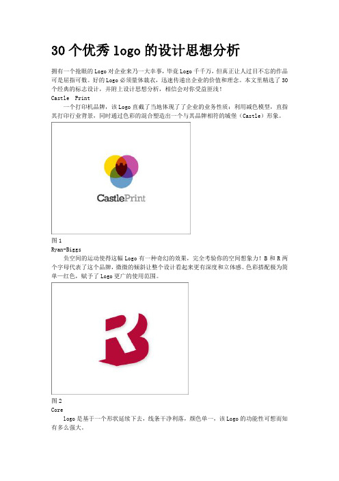 30个优秀logo的设计思想分析