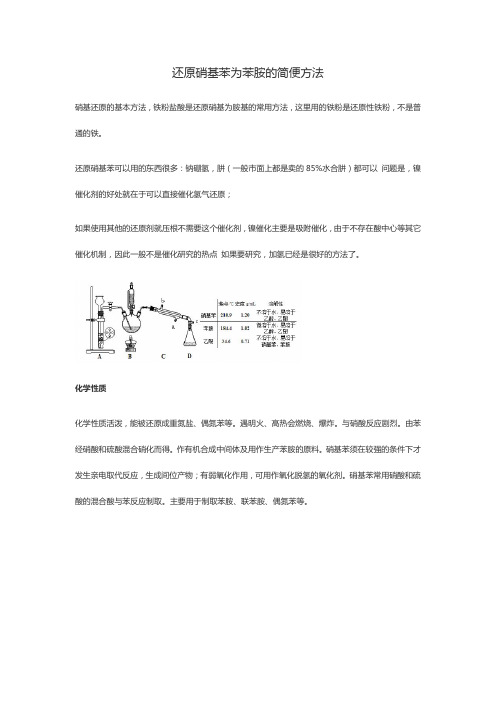 还原硝基苯为苯胺的简便方法