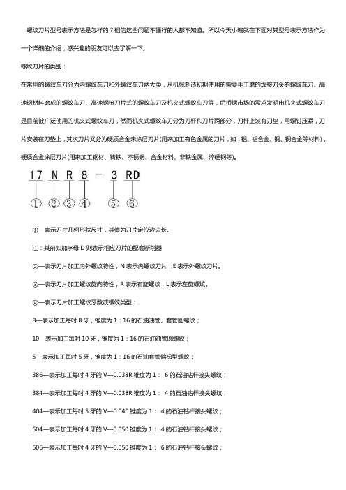 螺纹刀片型号表示方法【详解】