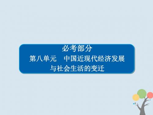 2019届高考历史一轮复习第八单元中国近现代经济发展与社会生活的变迁28近代中国经济结构的变动课件新人教版