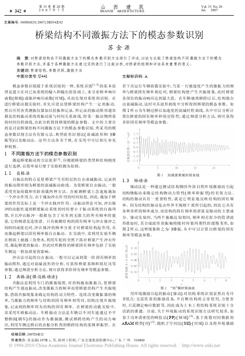 1桥梁结构不同激振方法下的模态参数识别