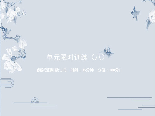 单元限时训练(八)-2020年中考数学(通用版)第二轮 提升复习课件(共23张PPT)