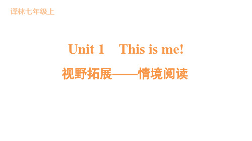 Unit 1    This is me! 视野拓展情境阅读训练课件译林版(2024)英语七年级上册