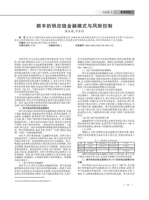 顺丰的供应链金融模式与风险控制