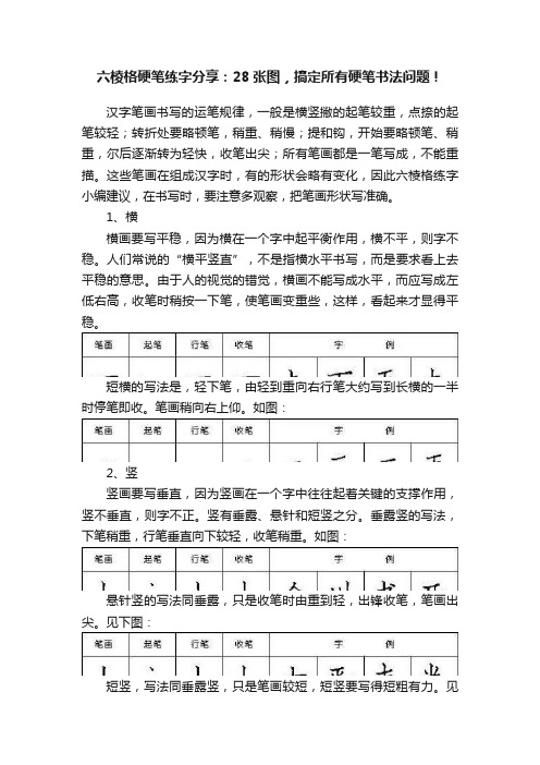 六棱格硬笔练字分享：28张图，搞定所有硬笔书法问题！