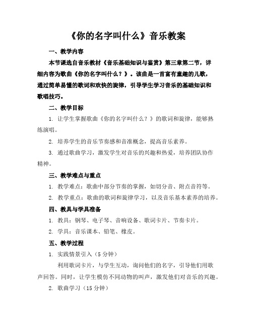 《你的名字叫什么》音乐教案