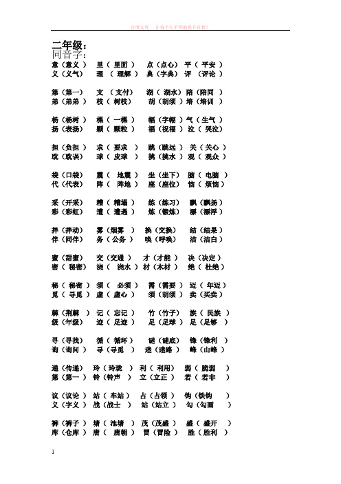 1-6年级人教版语文同音字、形近字组词 (1)