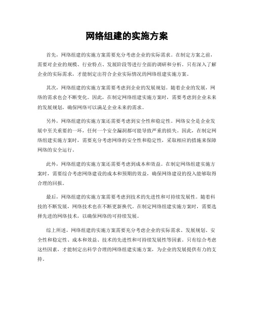 网络组建的实施方案