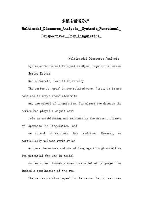 多模态话语分析Multimodal_Discourse_Analysis__Systemic_Functional_Perspectives__Open_Linguistics_