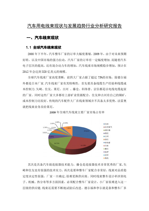 汽车用电线束现状与发展趋势行业分析研究报告【范本模板】