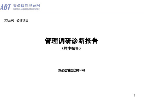 某公司管理调研诊断报告