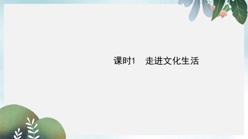 2019-2020年新人教版高考政治一轮复习3.4.1走进文化生活课件必修3