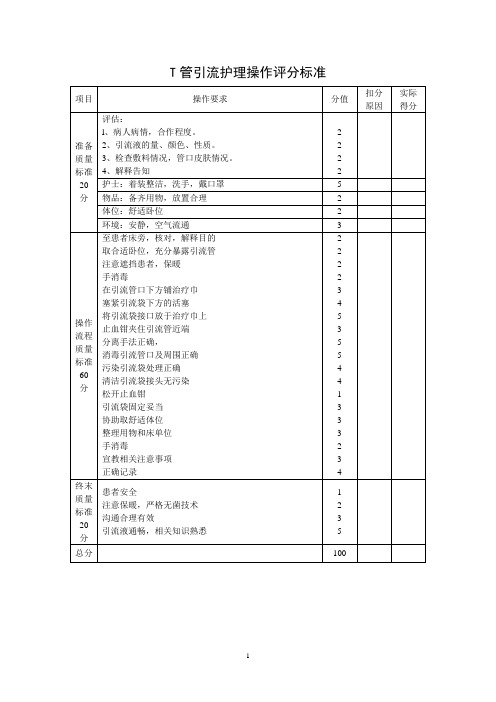 46项护理操作评分标准