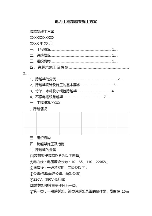 电力工程跨越架施工方案