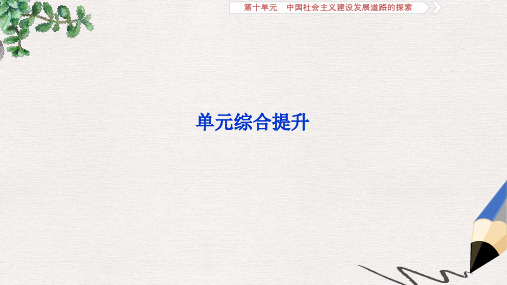 2019-2020年高考历史新探究大一轮复习第十单元中国社会主义建设发展道路的探索单元综合提升课件含2019届新