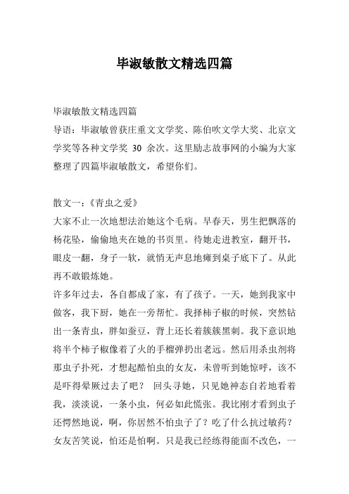 毕淑敏散文精选四篇