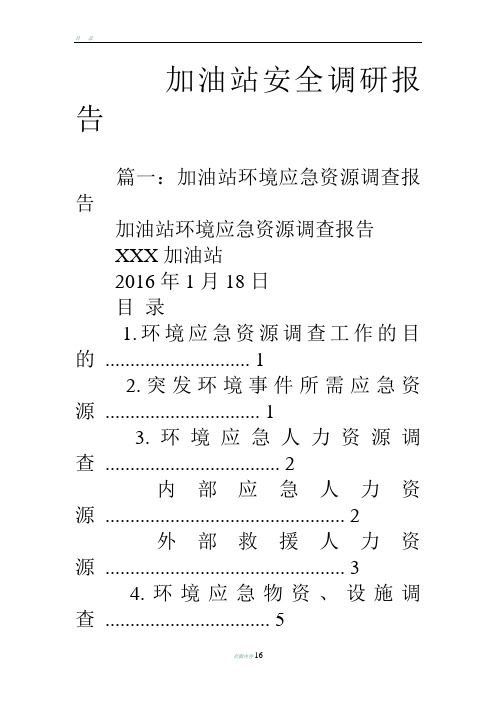 加油站安全调研报告