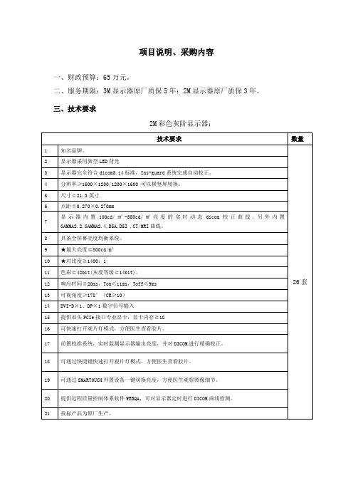 项目说明、采购内容