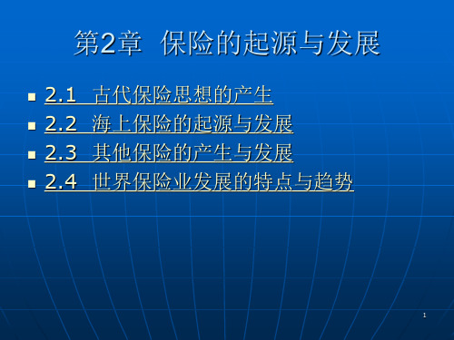 保险的起源和发展ppt课件