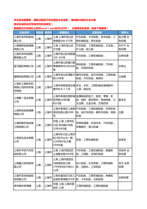 2020新版上海市工程机械轮胎工商企业公司名录名单黄页大全68家