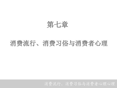 第七章 消费习俗