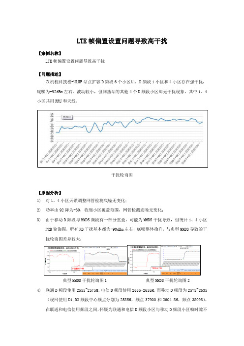 LTE帧偏置设置问题导致高干扰