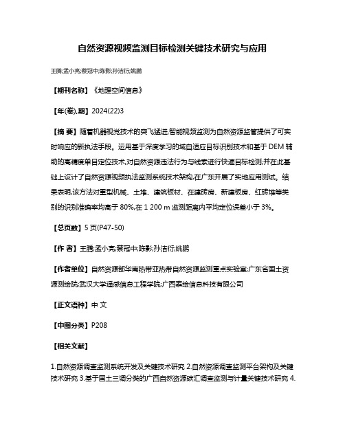 自然资源视频监测目标检测关键技术研究与应用