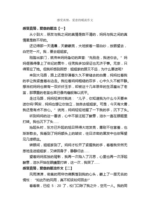 感受真情，爱意的暖流作文_作文550字_作文范文_